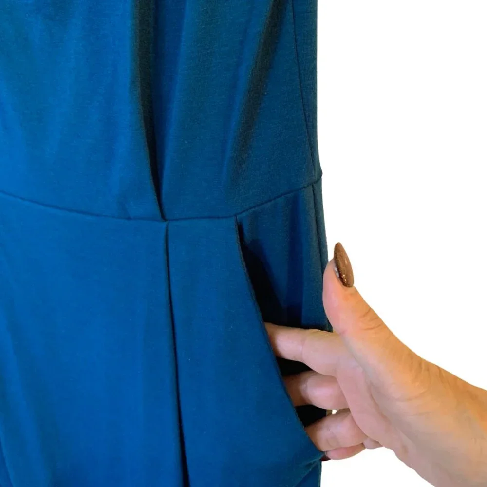 SHEIN Blue Midi Slim Fit Short Sleeve Dress Size S - Picture 6 of 8